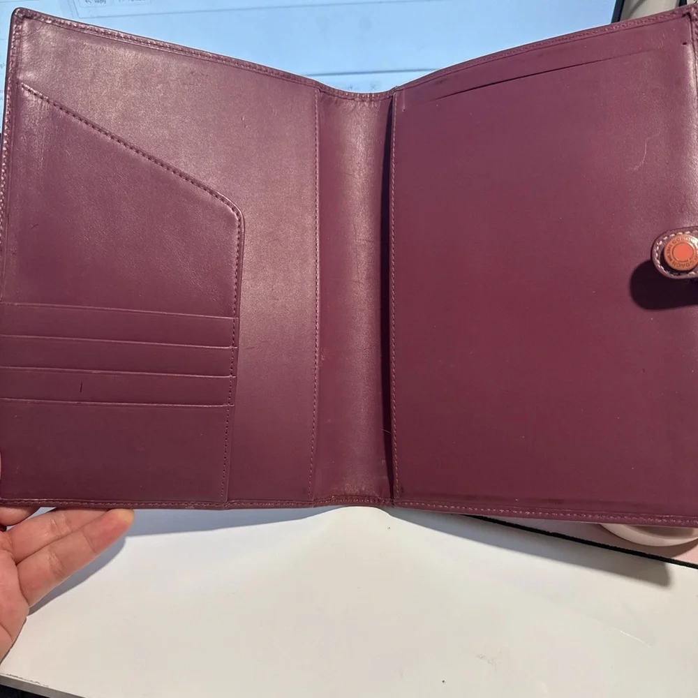 Coach Pink and Purple Leather Planner Notebook Cover